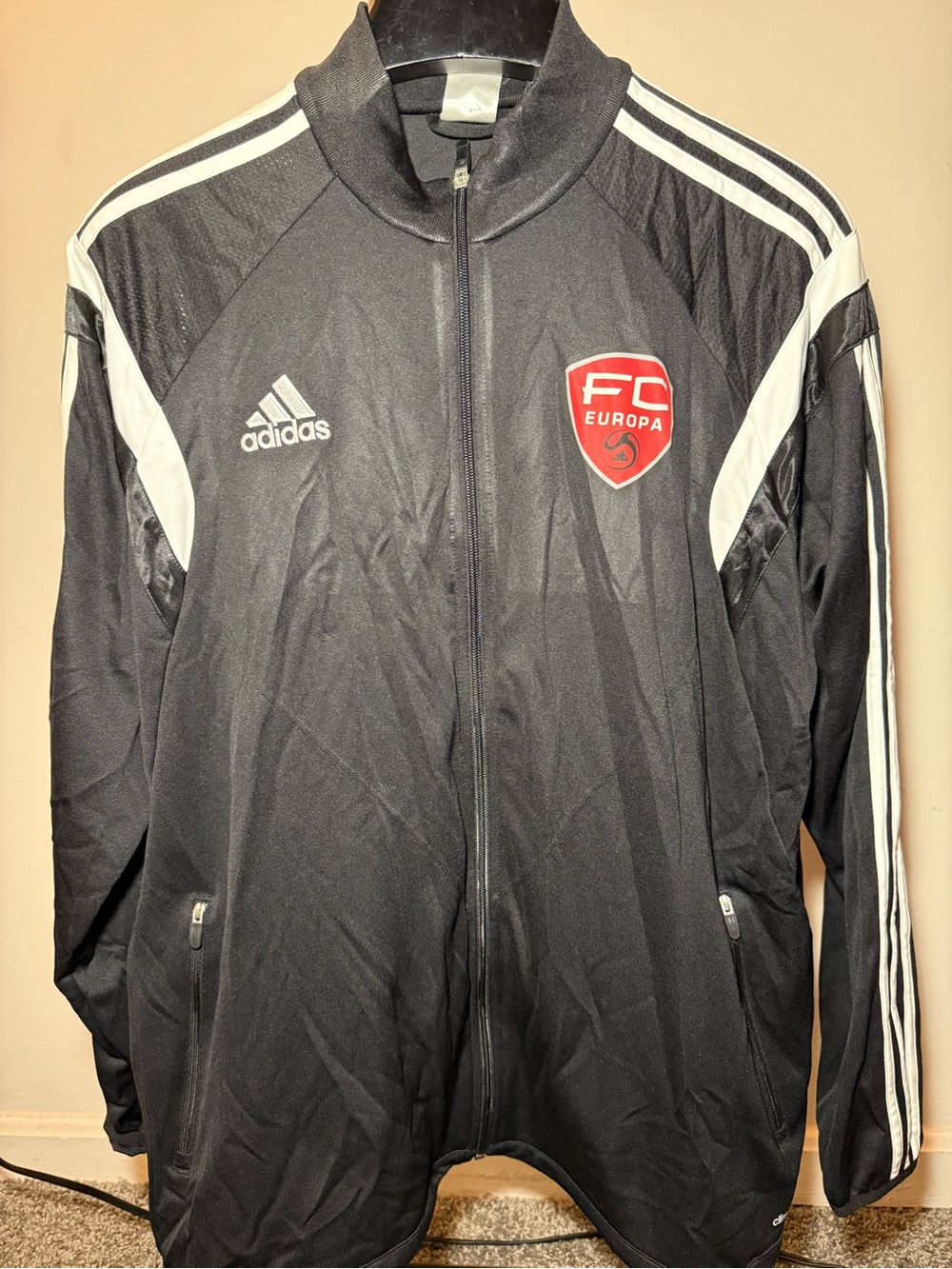 Adidas FC Europa 2015 Black Track Jacket Full Zip Soccer Mens Size XL Climacool